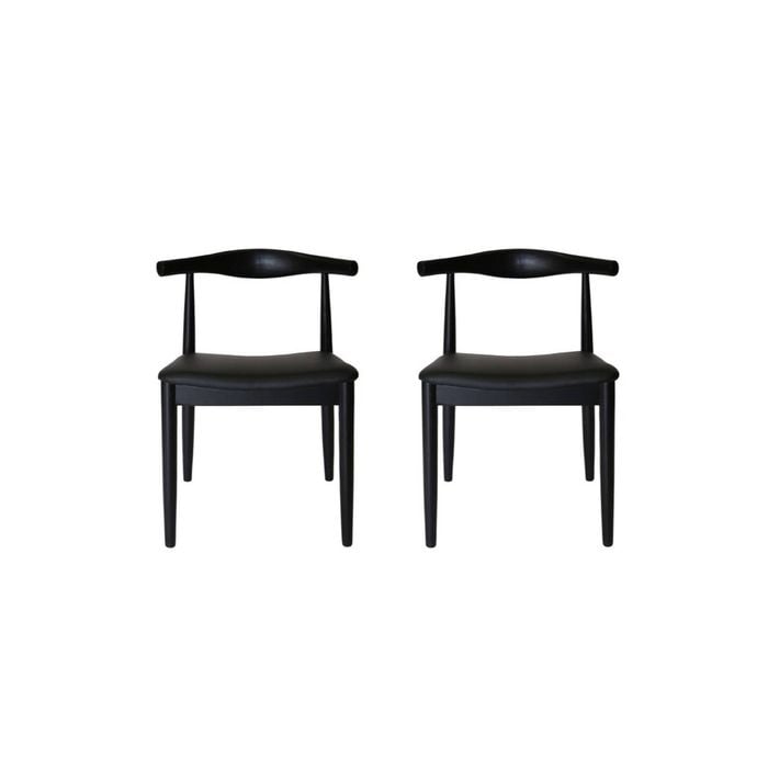 Sk Designer Living | Pack Of 2 | Replica Hans Wegner Elbow Chair Ch20 - Black