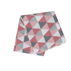 Triangles 175GSM Geometric Pattern Printed Polar Fleece Throw Rug 120 x 150cm Dusty Rose