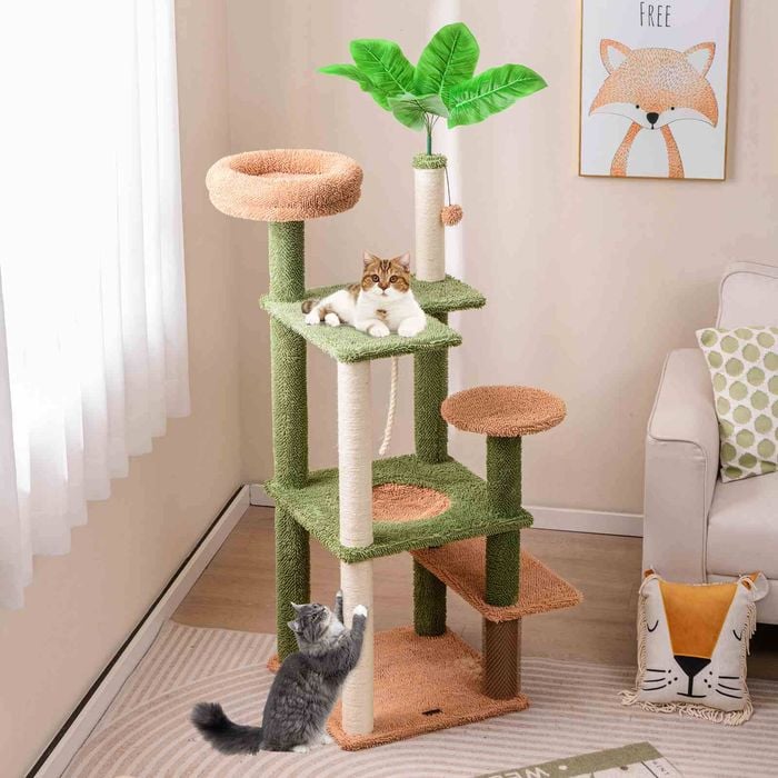 Costway 1.5m Cat Tree Cute Cat Tower W/sisal Scratching Posts