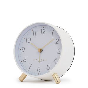 One Six Eight London MAISIE White Silent Alarm Clock