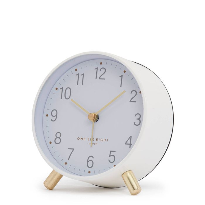 One Six Eight London MAISIE White Silent Alarm Clock