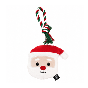 Baxter Bone Santa Plush Rope Pull Toy