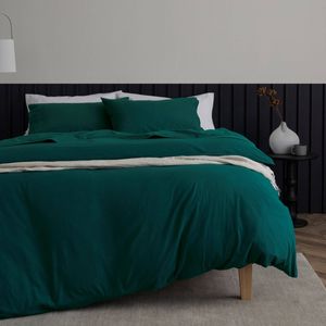 Bedding Co. Organic Cotton Flannelette Quilt Cover Set Emerald Green King