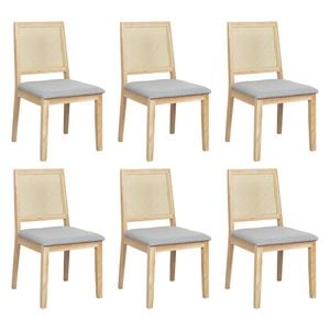 Levede 6Pcs Rattan Back dining Chairs