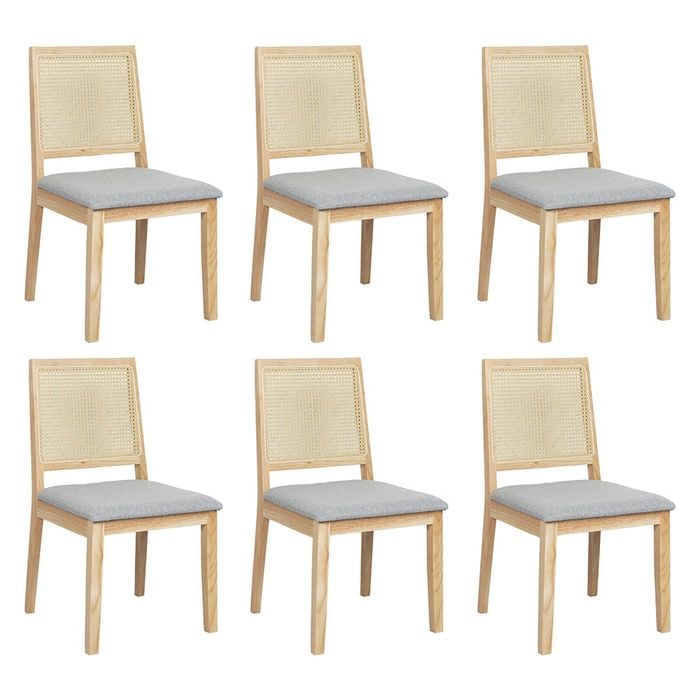 Levede 6Pcs Rattan Back dining Chairs