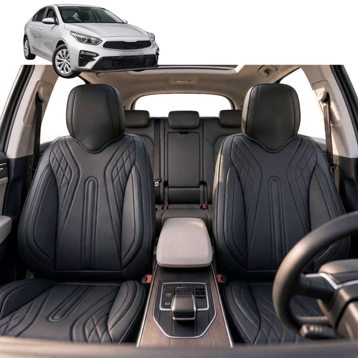 Australian Goose Front Seat Covers for Kia Cerato 2018 - Current (BD) - PU Leather, Black (2pc)