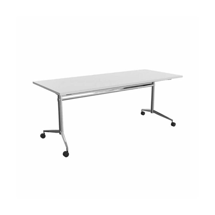 Olg Uniflip Table Silver Frame White Top L1800mm X W900mm