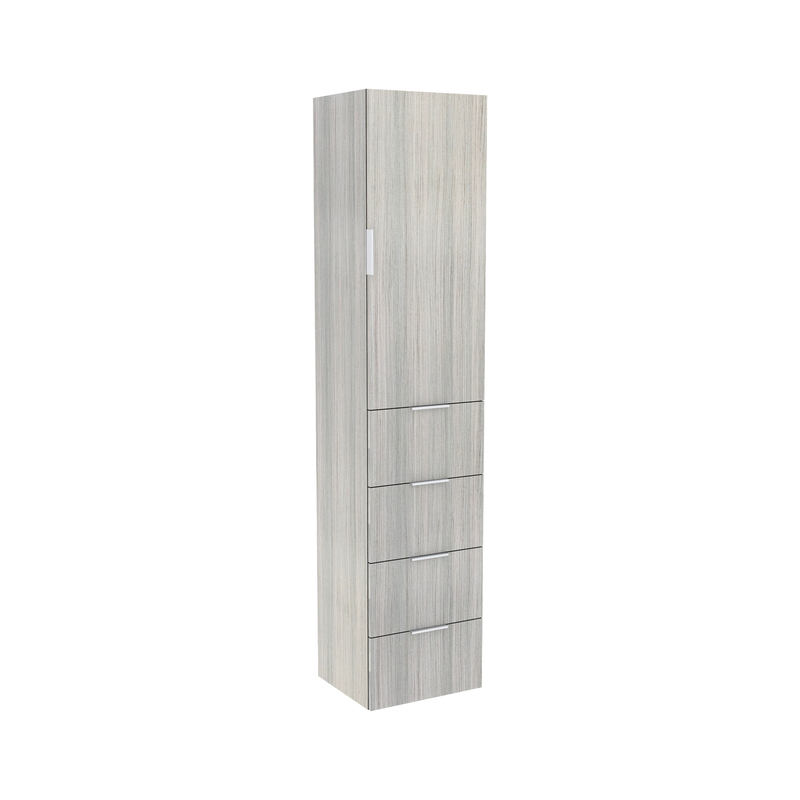 Lugna 2048 x 450 x 380mm Mist 3 Shelf 4 Drawers Right Hinged Door Storage Cabinet
