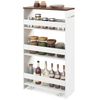 Costway 4-Tier Slim Rolling Storage Cart w/Open Shelves Handle