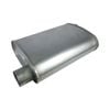 Redback 3" Triple Flow Muffler Offset/offset - 9" X 5" Oval, 14" Long, Aluminised Steel
