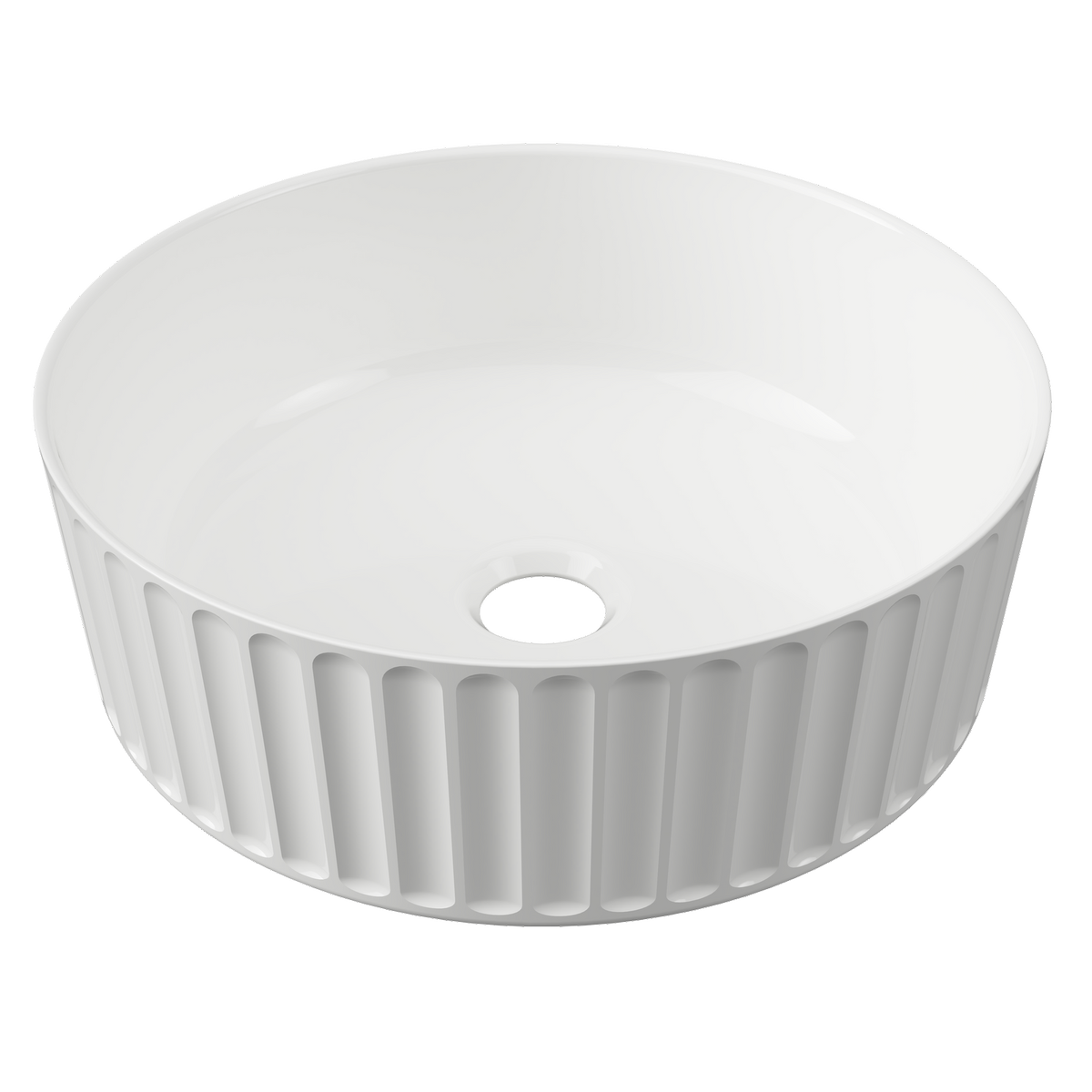 New England Joinery 365mm White Gloss Allure Flute Basin - Bunnings ...