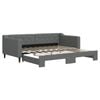 vidaXL Daybed with Trundle Sofa Bed 92x187 cm Single Size Dark Grey Fabric