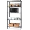 Black 5-Tier Wire Storage Rack for Kitchen Organization