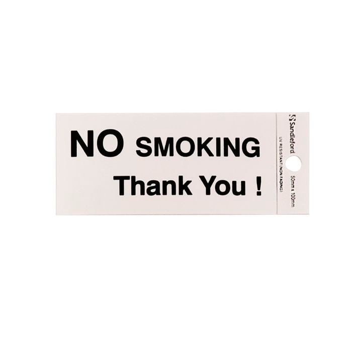 Sandleford 100 x 50mm No Smoking Silver Self Adhesive Sign