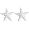 2PK LVD Starfish Organic Ceramic Figurine Home Decor Large White