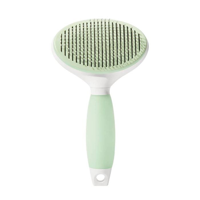 Michu Cream Round-Head Grooming Dog/Cat Brush - Perfect for Gentle Coat Care