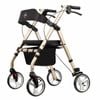 Rollator Mobility Walker with Seat and Padded Backrest - Champagne