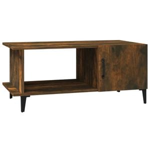 vidaXL Coffee Table Smoked Oak Living Room End Table Storage