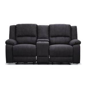 Anderson 2 Seater Fabric Electric Recliner Sofa Lounge Chair Jet Dark Grey