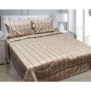 Hotel Living 3 Pce Light Weight Comforter Set Queen Oscar Chevron Checkers