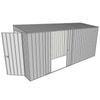 Build-A-Shed 1.2 x 4.5 x 2.0m Tunnel Shed Tunnel Hinged Door with Double Sliding Side Doors - Zinc