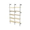 Flexi Storage Studio Black And Oak 2 Bay 10 Wall Shelf Kit