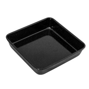 Bakemaster Enamel 24x5cm Square Brownie/Cake Pan Oven Baking Tin Mould Black