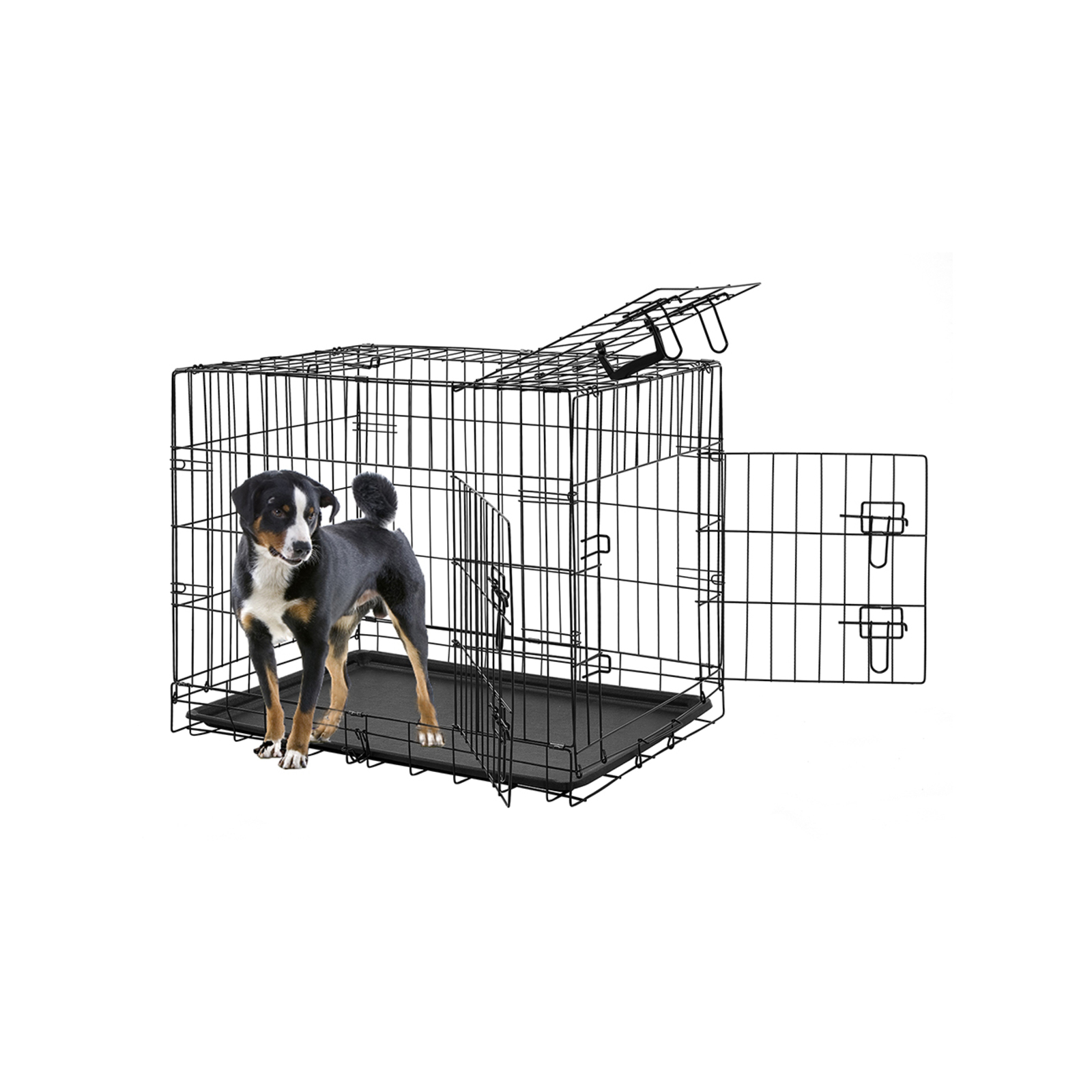 Taily Dog Cage 42 inch Large Metal Pet Crate 3 Doors Foldable Bunnings Australia