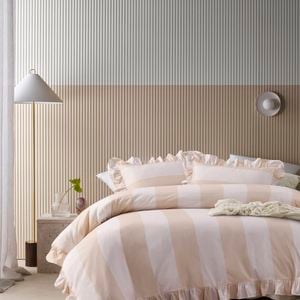 Candy Ruffle Natural Washed Cotton Quilt Cover Set  - King Bed