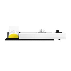 White Black TV Console Stand Unit Cabinet Table