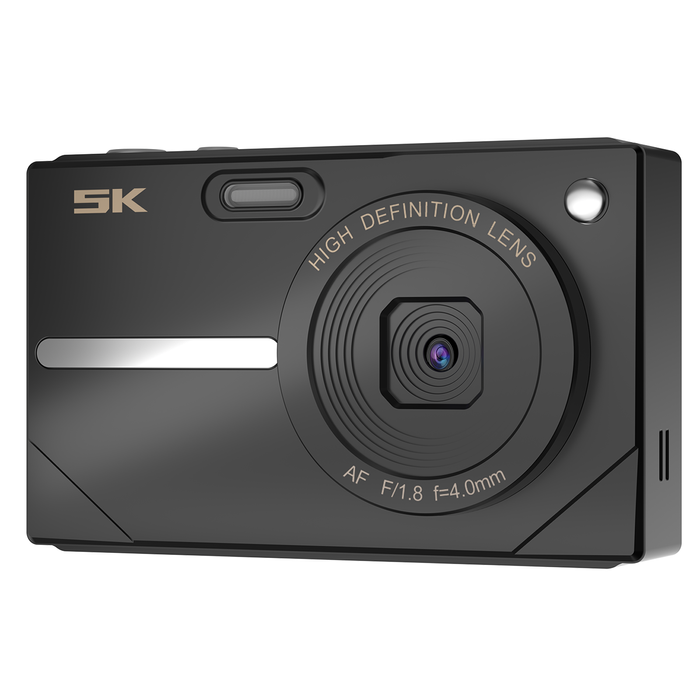 64MP UHD 5K Digital Camera 2.8" IPS Display WiFi APP 16x Zoom - Black