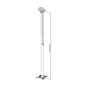 110-197cm Extendable White Projector Mount Ceiling Bracket PM200w110197