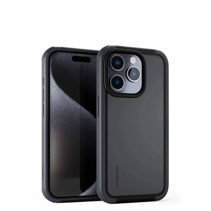 AUKEY UG10 LiquidFlex Magnetic Silicone MagSafe Case for iPhone 15 Pro and 15 Pro Max - Dark Gray