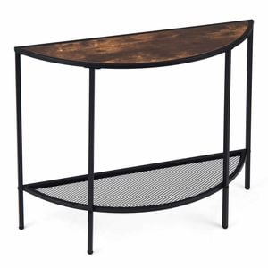 Costway Half Moon Console Table 2-tier Narrow Entryway Shelf 93cm
