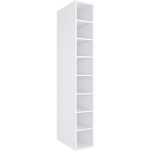 Lugna 2048 x 300 x 580mm White Shoe Tower With 6 Shelves - White