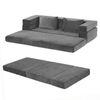 Artiss 3-in-1 Convertible Sofa Bed with Folding Mattress Velvet Foam Chair 300KG