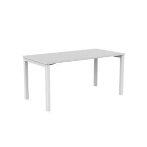 Olg Axis Single White Frame White Top Scallop Office Desk L1500mm X W750mm