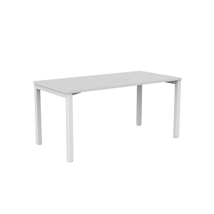 Olg Axis Single White Frame White Top Scallop Office Desk L1500mm X W750mm