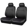Catzon 4Pcs Car Seat Cover PU Leather Universal Front Seat Protector-Black
