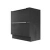 Stein 750 x 450 x 810mm Black Select Floor Standing Silver Integrated Handle Vanity - Cabinet Only  