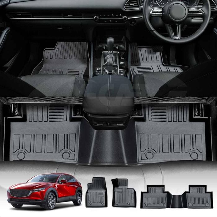 3D All-Weather TPE Floor Mats for Mazda CX-30 CX30 2019-Onwards Customized Floor Liners Full Set
