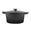 Toque 4L Enameled Dutch Oven Casserole Pot w/ Lid Black
