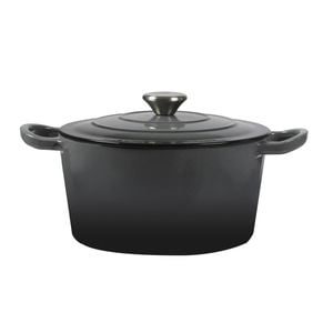 Toque 4L Enameled Dutch Oven Casserole Pot w/ Lid Black