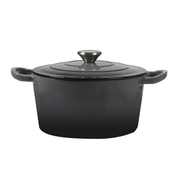 Toque 4L Enameled Dutch Oven Casserole Pot w/ Lid Black