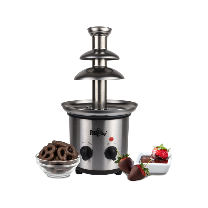 Total Chef 3 Tier Chocolate Fountain, Huge 680 G Capacity, Adjustable Temperature, Chocolate Fondue Machine