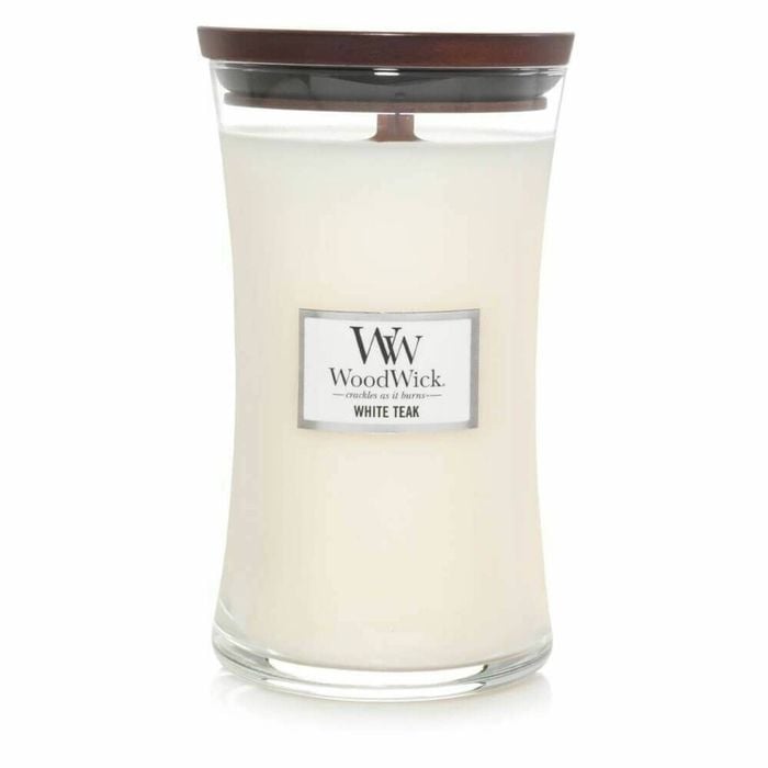 WoodWick Candle - Large White Teak