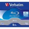 5PK Verbatim BD-R 25GB 6x Speed Recordable Blank Disc Data Storage w/ Jewel Case