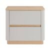 Design Square Nolana Wooden Nighstand Bedside Table 2-Drawers Natural/Grey