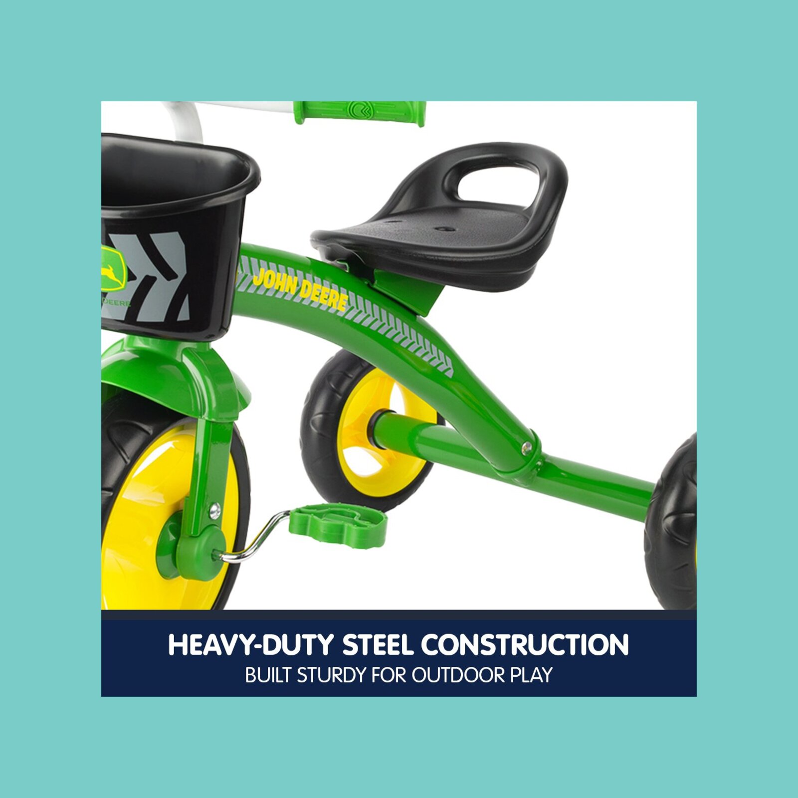 John Deere ジョンディア Green Steel 持ち運ぼ Tricycle 三輪車 乗用玩具