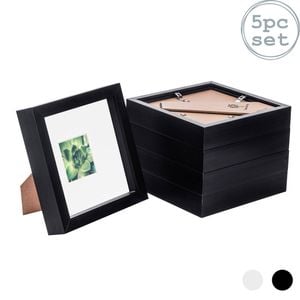 Nicola Spring 5 Piece 6 X 6 3d Shadow Box Photo Frame Set - Craft Display Picture Frame With 2 X 2 Mount - Black
